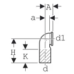 Codo de desagüe 90° de Geberit. D'=90mm, d1'=90 mm